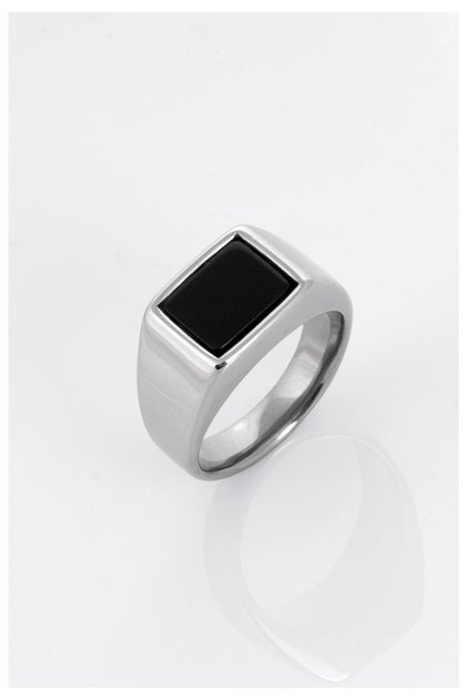Black Stone Square Men's Ring