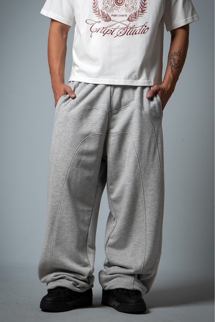Gravity Gray Super Baggy Men's Sweatpants with Stoppers