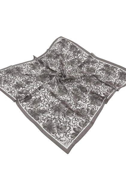 Fresh Floral Pattern Mink Gray Rozy Scarf 3335 - 04