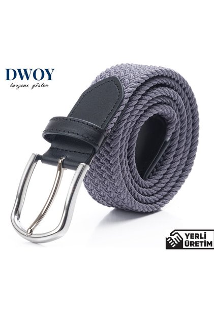 Elastic Knitted Belt Gray