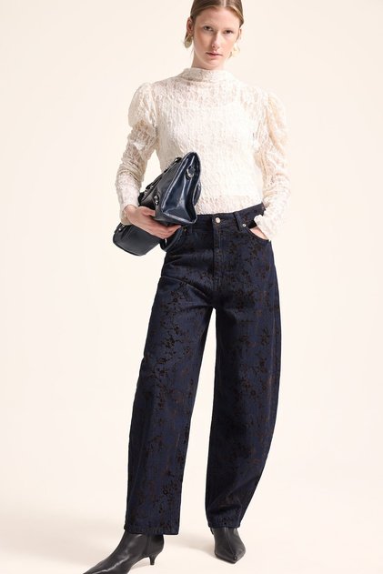 Barrel Fit High Waist Ankle-Tapered Loose Leg Jean Pants I8463Ax26Wn