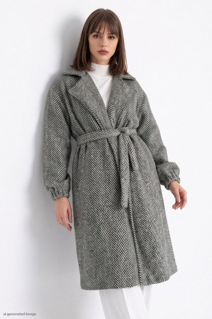 Herringbone Mint Stamp Coat