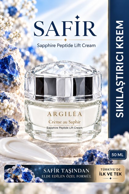 Firming and Anti-Wrinkle Mineral Face Cream with Sapphire Stone. | Niacinamide Natural Botox Effectively Fights Aging and Improves Skin Appearance, 50 Ml.