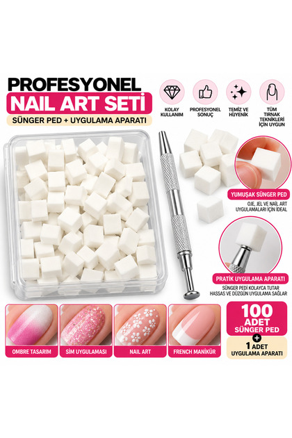 Nail Art Ombre Sünger Ve Tutucu Kalem Seti