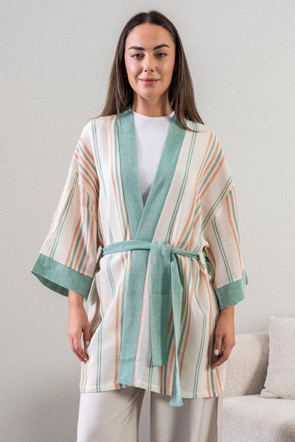 Women's 100% Cotton Kimono - Beach and Pool Pareo over Swimsuit