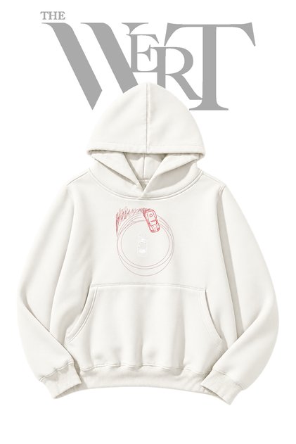 Car Drift Pre-Printed White Hooded Sweatshirt (2-Ply)