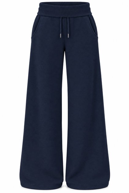 Women's Fleece-Lined, Curved-Waist, Wide-Leg Sweatpants