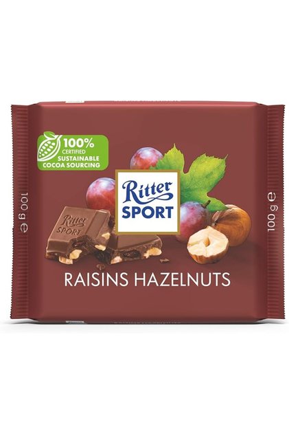 Chocolate with Raisins and Hazelnuts from Ritter, 100 g