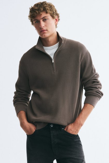 Yarım Fermuarlı Kazak Regular Fit