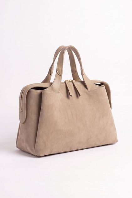 1206 Taupe Color Suede Women's Shoulder Bag