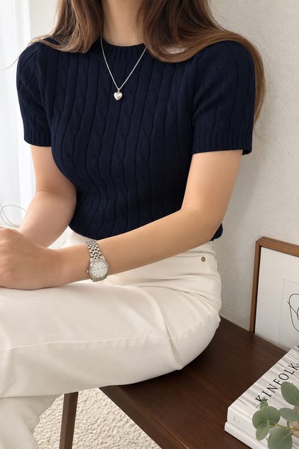 Women's Basic Short Sleeve Summer Knitwear Blouse T-Shirt