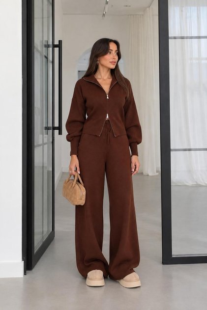 AZELIA MD Double-Zip Top and Bottom Knit Set