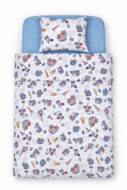 100% Cotton Patchwork-Patterned Baby Duvet Cover Set, 4-Piece Set (100x150)