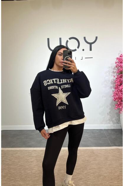 Star Baskılı Sweatshirt