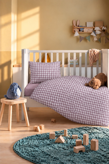 100% Cotton Gingham Duvet Cover Set, 4-Piece Set (100x150)