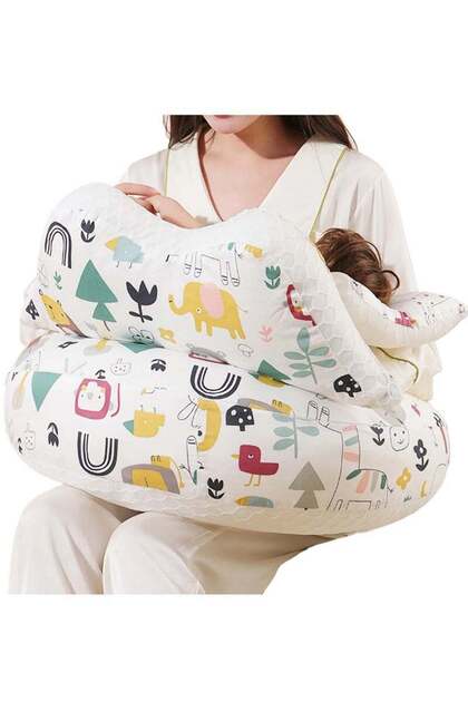 Nursing Pillow for Breastfeeding, Baby Feeding Pillow with Infant Support Cushion and Removable Neck Strap, Multi-Purpose