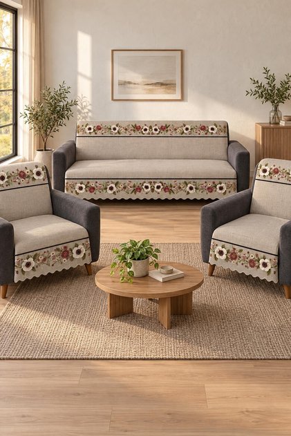 Multipurpose Modern Bohemian Velvet Non-Slip Foam-Padded Sofa Cover, Sofa Cover Set 3,1,1