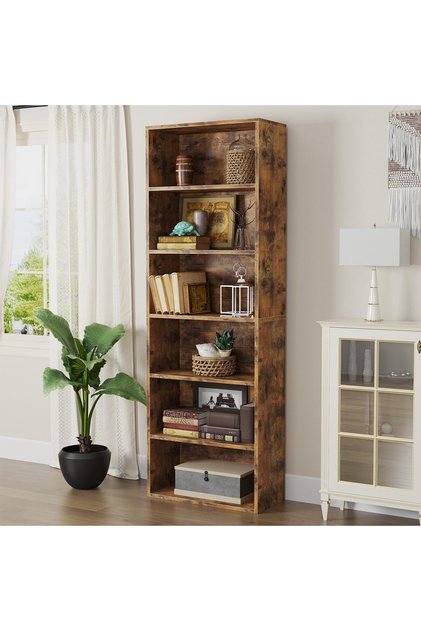 Bookshelves and Bookcases Floor Standing 6 Tier Display Storage Shelves 180cm Tall Bookcase H