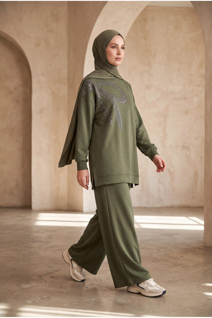 Stone-Embellished Soft Textured Flexible Premium Suit