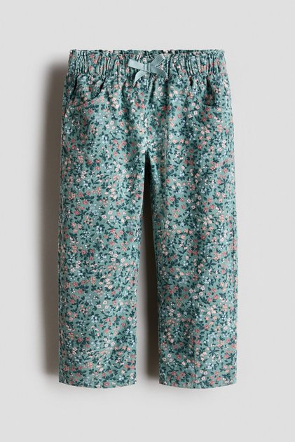 Desenli ve Fitilli Kadife Jogger Pantolon