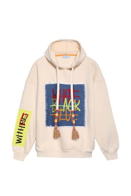 Nakış Detaylı Sweatshirt Bej