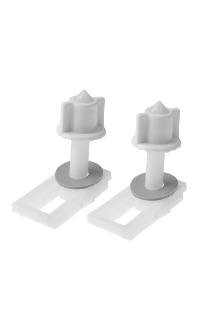 Toilet Seat Screw, 2 PCS White Plastic Hinge Bolts with Washers, Durable Toilet Seat Hardware Replacement Kit for Secure Mounting, Fits Most Standard Toilet Seats