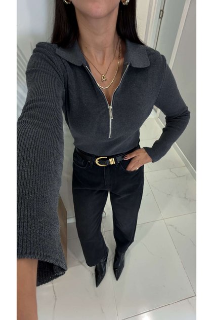 Nidsa Smoked Half-Zip Polo Collar Knitwear