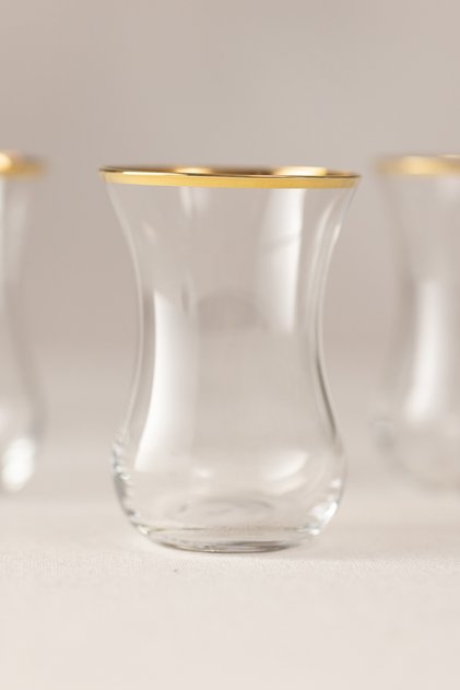 Pure gold gilded imported thin 6-piece tea cup set 120 cc