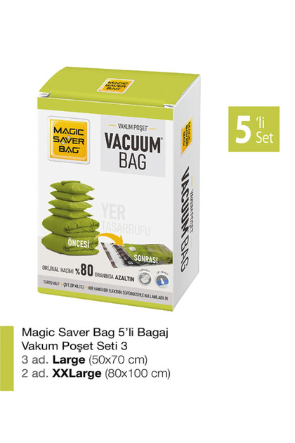 5´li Bagaj Vakumlu Poşet Seti 3