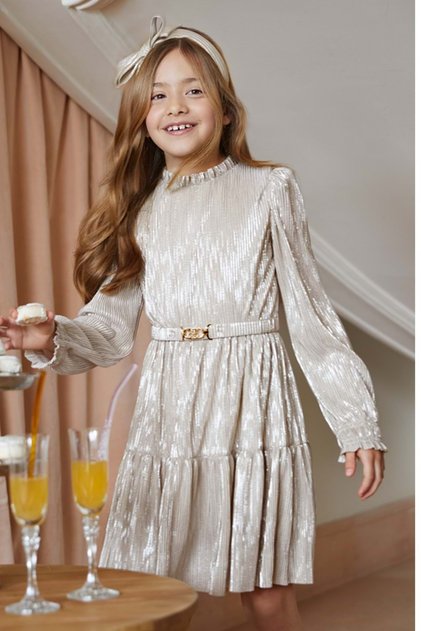 Cream Girl's Dress Honey Color