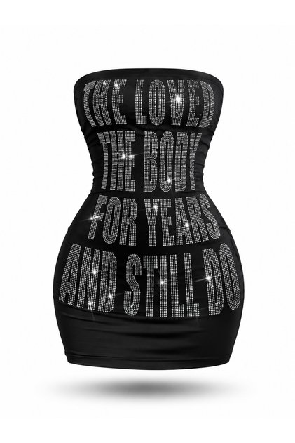 Tezza Stone-Embellished Strapless Dress