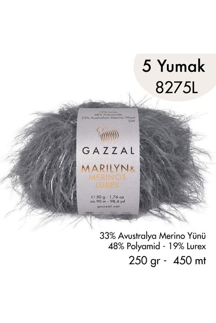 Marilyn & Merinos Lurex 8275 L- 5 Yarns 250 Gr