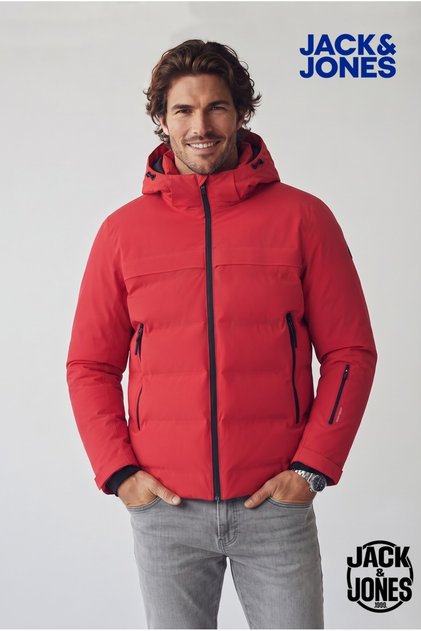 Jack Jones Jcotarwin Puffer Men's Red Waterproof, Windproof Jacket
