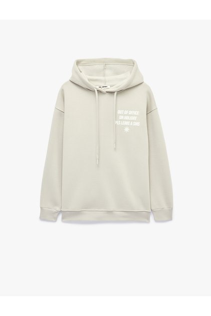 Comfortable Fit, Hooded, Long Sleeve, Printed on the Back Sweatshirt