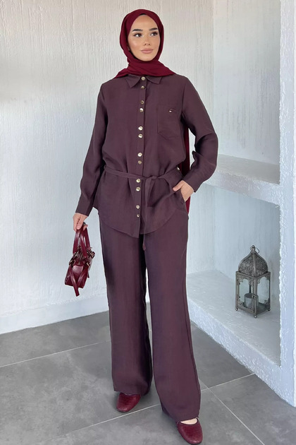 Elastic Waist Trousers, Hijab Shirt, Double Set