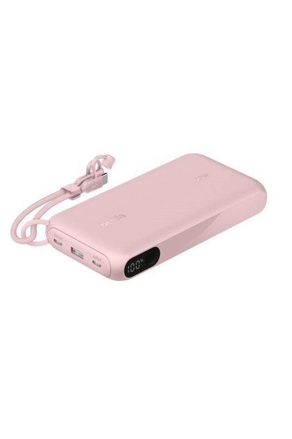 Boostcharge Power Bank 20000 Mah Display, PD 20W USB-C Kablolu, Pembe