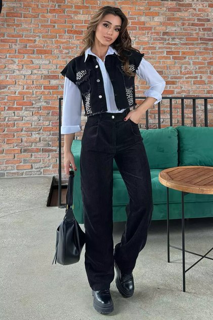 Women's Velvet Corduroy Wide Leg Pants