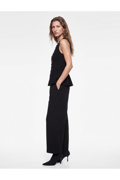 X Selected by Melis Ağazat - Loose Fit Pleated Barrel Fabric Trousers with Side Pockets