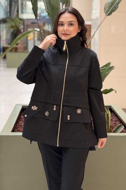 Lidya Embroidered Zipper Jacket
