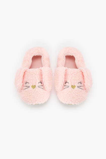 Light Pink Sleepy Bunny Rabbit Patterned Booties