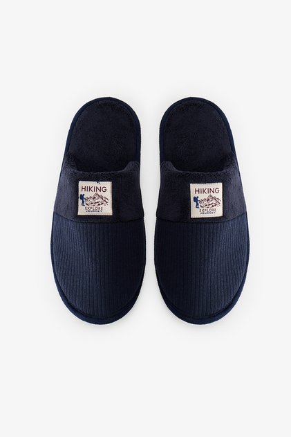 Men's Navy Blue Mountain Slippers