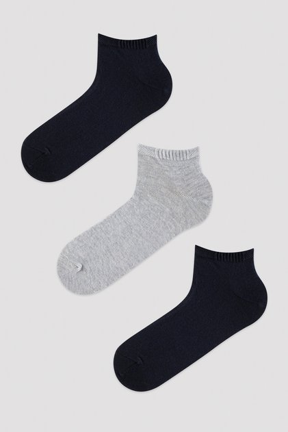 Men's Super 3-Piece Navy Blue Booties Socks