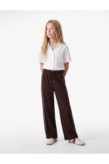 Wide Leg Brown Girls' Trousers 6Skg40095Aw