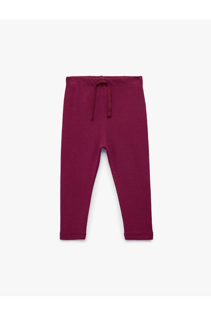 Plum Color Long Leggings Camisole Cotton Elastic Waistband