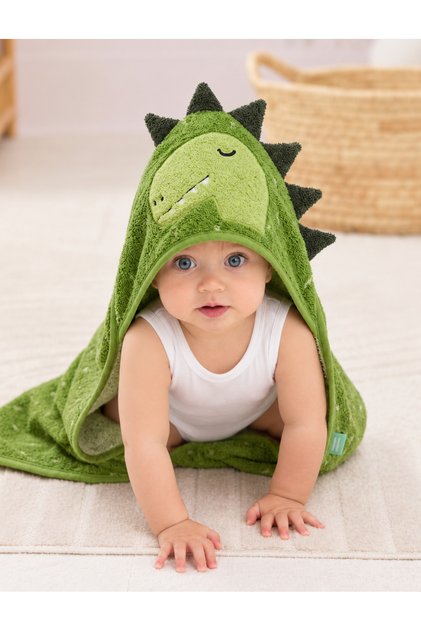 Outlet 100% Cotton Baby Girl-Boy Bath Towel Swaddle Khaki/Dino