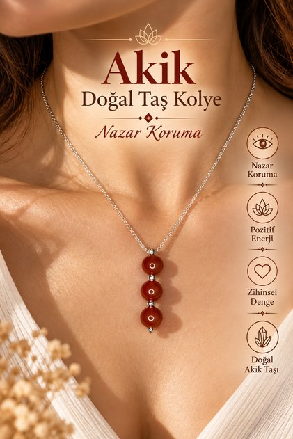 Akik Doğal Taş Kolye Çivi ( AA kalite Gerçek Doğal Taş )