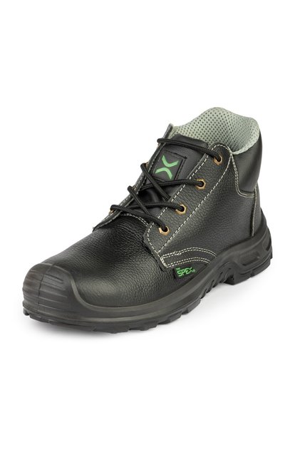 Mid Cut Safety Shoe – 6 Inch – THE SPEX | TS1061 – Black, Steel Toe S1P Work Boot with Water-Resistant Full Grain Leather, Steel Midsole & PU Slip-Resistant Outsole