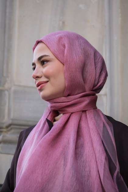 Double Layer Shawl-Rose Pink