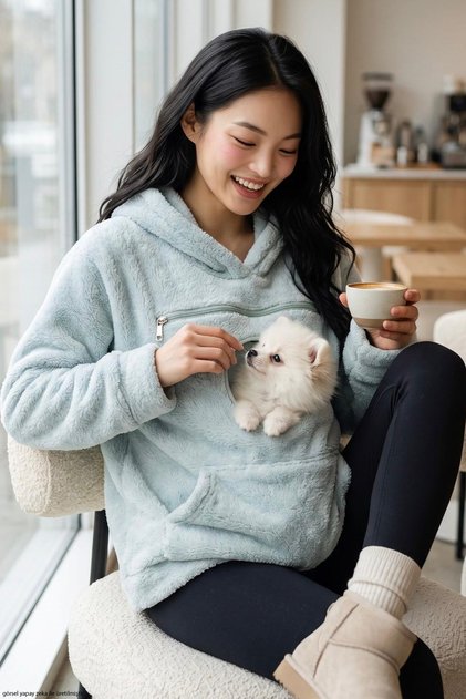 Green Pati Sweatshirt with Front Zippered Pocket, Kangaroo Pocket, Knit, Wellsoft Baby Carrier 8112