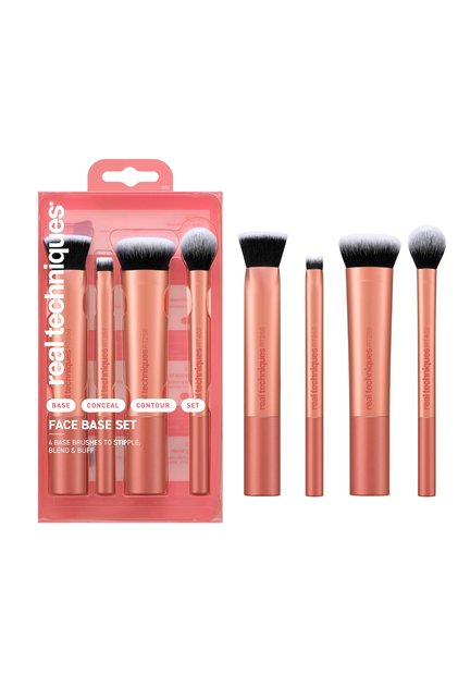 Face-Based Makeup Brush Set, for Concealer, Foundation, and Contour, Works with Liquid, Cream, and Powder Products, for Blending and Highlighting, Contouring Makeup Brush Set, 4-Piece Set